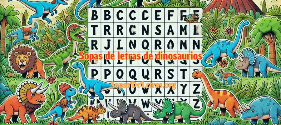 sopa de letras de dinosaurios para niños en español